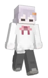 white and dove gray Minecraft skin — Slim model — first worn by KilliumSmile