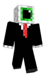 black and white Minecraft skin — Classic model