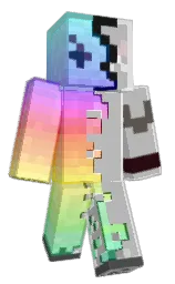 black and white Minecraft skin — Classic model