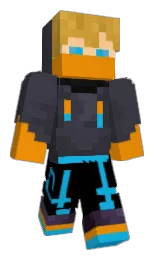 black and tangerine Minecraft skin — Classic model