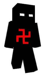 black and red Minecraft skin — Classic model — first worn by latiramis
