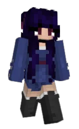 Itzybityy's Minecraft skin wearing the Purple Heart cape