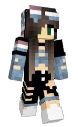 black and navajo white Minecraft skin — Slim model — first worn by ArherGirl