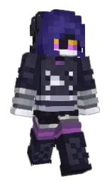 juhifer's Minecraft skin wearing the Purple Heart cape