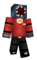 old brick and black Minecraft skin — Classic model