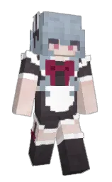white and cadet blue Minecraft skin — Slim model — first worn by TARTchang