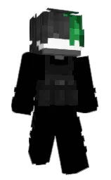 black and cod gray Minecraft skin — Slim model — first worn by luckiy_