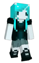 polar and cyan / aqua Minecraft skin — Slim model — first worn by Botaniia