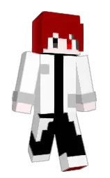 white and black Minecraft skin — Slim model