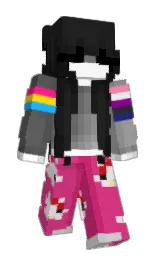 cerise and cod gray Minecraft skin — Slim model — first worn by Toniii_i