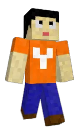 black and blaze orange Minecraft skin — Classic model