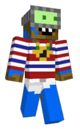 blue ribbon and white Minecraft skin — Classic model