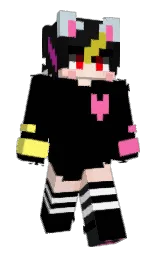 black and hot pink Minecraft skin — Classic model