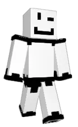 white and black Minecraft skin — Classic model — first worn by Makker1