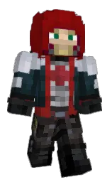 ZenFee's Minecraft skin wearing the Menace cape