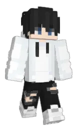 white and aqua haze Minecraft skin — Classic model — first worn by DadzaiOsamu