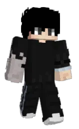 black and cod gray Minecraft skin — Slim model