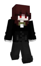black and cod gray Minecraft skin — Slim model — first worn by exorcxsm