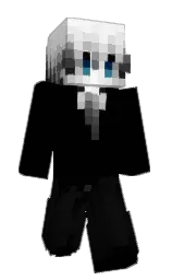 black and cod gray Minecraft skin — Slim model — first worn by Stelyyy