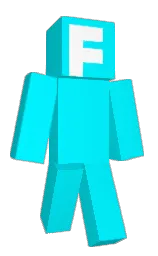 cyan / aqua and white Minecraft skin — Classic model