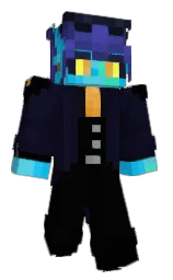 black and ebony Minecraft skin — Classic model — first worn by BeeboCheebo