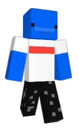 blue ribbon and white Minecraft skin — Classic model — first worn by mandodog5