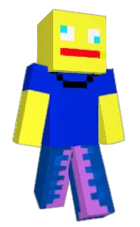 golden fizz and dark blue Minecraft skin — Classic model — first worn by Teakylox