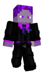 black and purple Minecraft skin — Classic model — first worn by LordenStar247