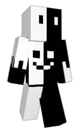 black and white Minecraft skin — Classic model
