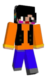 flush orange and black Minecraft skin — Classic model — first worn by seiya_maikura