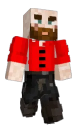 red and cod gray Minecraft skin — Classic model — first worn by Gamin4Hope