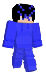 blue ribbon and blue Minecraft skin — Classic model