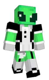 black and screamin' green Minecraft skin — Classic model — first worn by GlorpyGaming