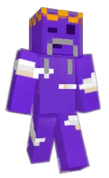 black and white Minecraft skin — Classic model — first worn by GunkaliciousYAY