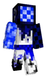 blue and black Minecraft skin — Classic model
