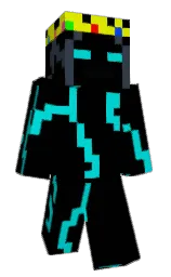 black and robin's egg blue Minecraft skin — Slim model — first worn by Maksio_HeroBrine