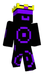 black and electric violet Minecraft skin — Classic model