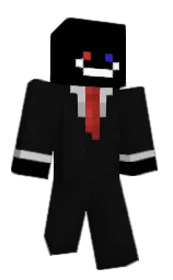 black and cod gray Minecraft skin — Classic model — first worn by caswax