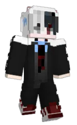 cod gray and white Minecraft skin — Classic model — first worn by CinnEmorroll
