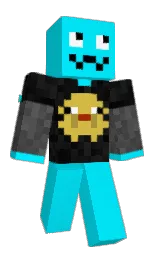 cyan / aqua and cod gray Minecraft skin — Slim model