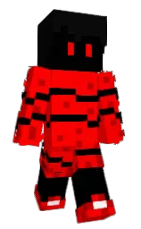 red and black Minecraft skin — Slim model — first worn by Aydasss