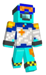 cyan / aqua and timberwolf Minecraft skin — Classic model — first worn by hour_crewmate