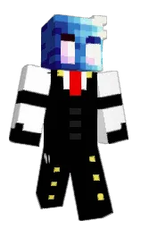 black and white Minecraft skin — Classic model — first worn by TNK1