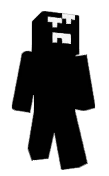 black and white Minecraft skin — Classic model — first worn by TurboToni15