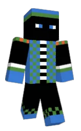 black and royal blue Minecraft skin — Classic model