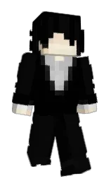 black and cod gray Minecraft skin — Classic model — first worn by ElSociopath