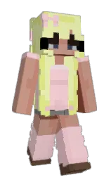 double colonial white and oriental pink Minecraft skin — Slim model