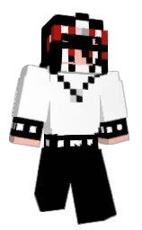 black and white Minecraft skin — Slim model — first worn by RealityBor