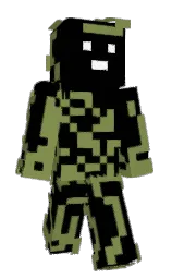 black and asparagus Minecraft skin — Slim model