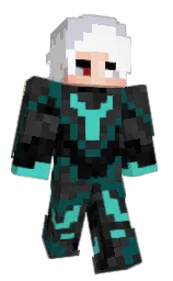 white and turquoise Minecraft skin — Slim model — first worn by GDSThomas